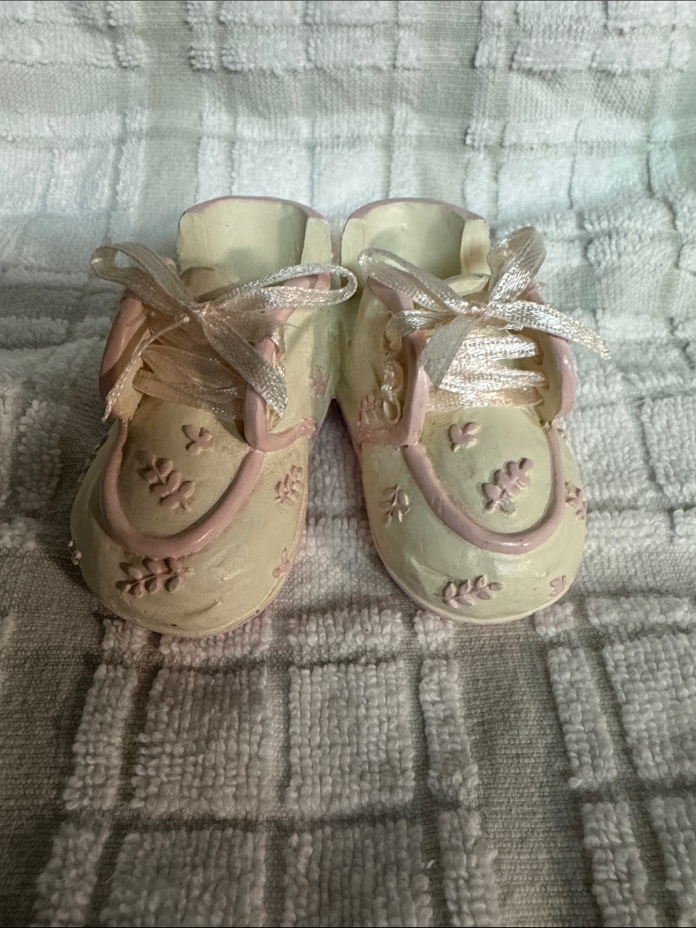 Children's Pink & Cream Floral Lace-Up Baby Shoes Ceramic 1 Piece